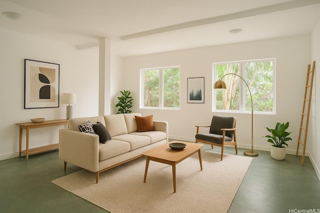 51-470 Lihimauna Rd, Kaaawa, HI 96730 - living area with finished concrete flooring and baseboards