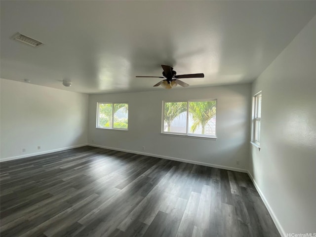 91-1001 Keaunui Dr Unit 441, Ewa Beach, HI 96706 - empty room featuring dark wood-style floors, baseboards, and ceiling fan