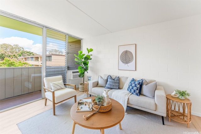 94-327 Hokuahiahi St Unit 325, Mililani, HI 96789 - living area with wood finished floors and cooling unit