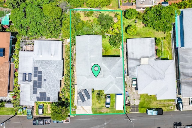 1164 Manulani St, Kailua, HI 96734 - aerial view of property and surrounding area with property boundaries highlighted