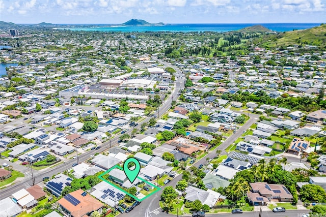 1164 Manulani St, Kailua, HI 96734 - aerial perspective of suburban area with a water and mountain view