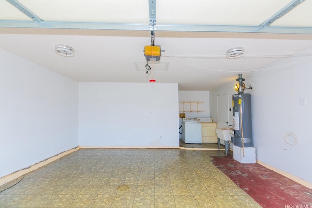91-1006 Wahineomao Pl, Ewa Beach, HI 96706 - garage with gas water heater, a garage door opener, and baseboards