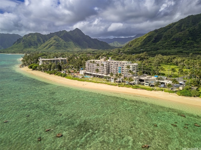 53-567 Kamehameha Hwy Unit 503, Hauula, HI 96717 - view of mountain background featuring waterfront with a beach