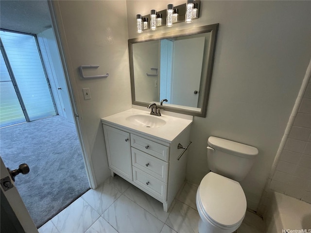 95-009 Waikalani Dr Unit B202, Mililani, HI 96789 - full bath with toilet, vanity, marble finish floors, and baseboards