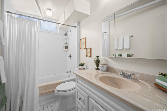 1670 Kalakaua Ave Unit 803, Honolulu, HI 96826 - bathroom featuring tile patterned flooring, toilet, shower / bathtub combination with curtain, and vanity