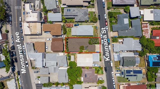 3115 Kaunaoa St, Honolulu, HI 96815 - aerial perspective of suburban area featuring property parcel outlined