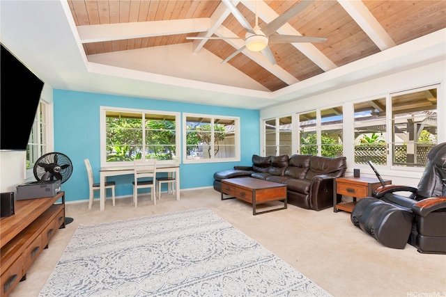3115 Kaunaoa St, Honolulu, HI 96815 - living room with wooden ceiling, ceiling fan, carpet flooring, and baseboards