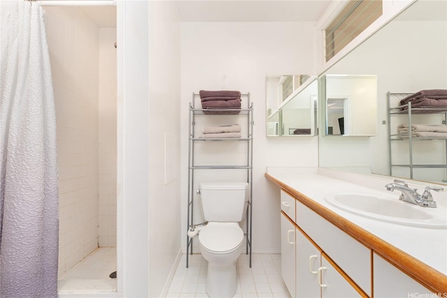 3115 Kaunaoa St, Honolulu, HI 96815 - full bath featuring toilet, a shower stall, tile patterned flooring, vanity, and baseboards