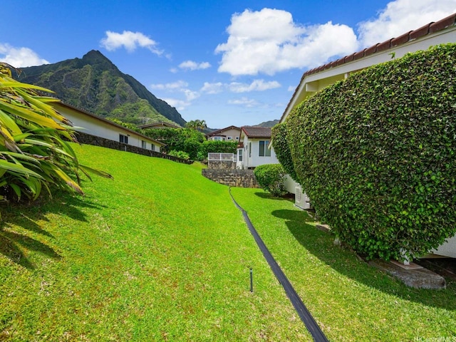 45-812 Kupohu St, Kaneohe, HI 96744 - view of grassy yard with a mountain view