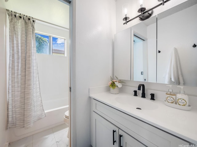 45-812 Kupohu St, Kaneohe, HI 96744 - full bathroom with vanity, shower / bath combination with curtain, and marble look tile flooring