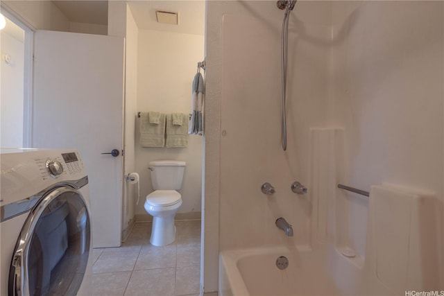 94-1064 Paawalu St Unit N1, Waipahu, HI 96797 - bathroom with washer / clothes dryer, tile patterned floors, toilet, and shower / tub combination