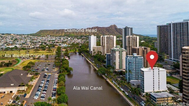 2509 Ala Wai Blvd Unit 804, Honolulu, HI 96815 - aerial view of a water and mountain view