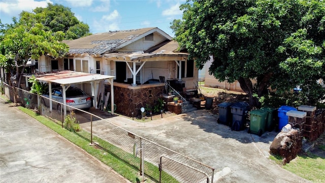3453 Harding Ave, Honolulu, HI 96816 - view of front of home with driveway and a carport