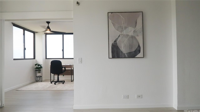 98-501 Koauka Loop Unit A1006, Aiea, HI 96701 - office area with wood finished floors, ceiling fan, and baseboards