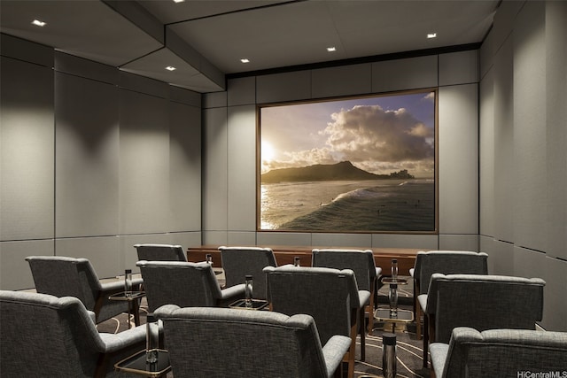 2139 Kuhio Ave Unit D1008, Honolulu, HI 96815 - home theater featuring a decorative wall and carpet flooring