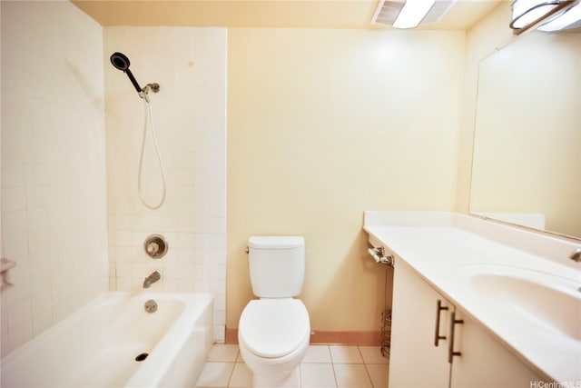 725 Piikoi St Unit 405, Honolulu, HI 96814 - bathroom with tile patterned floors, baseboards, toilet, vanity, and shower / bathtub combination