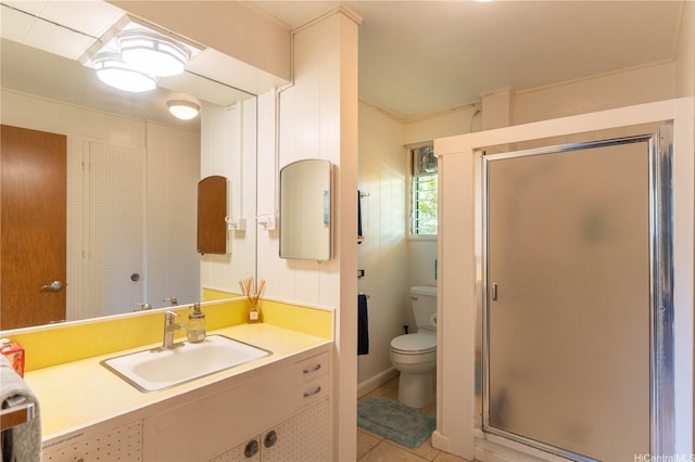 41-1025 Nenue St, Waimanalo, HI 96795 - bathroom featuring vanity, a stall shower, and tile patterned floors
