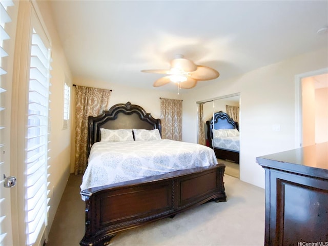91-1775 Waiaama St, Ewa Beach, HI 96706 - bedroom featuring a closet, light colored carpet, and ceiling fan