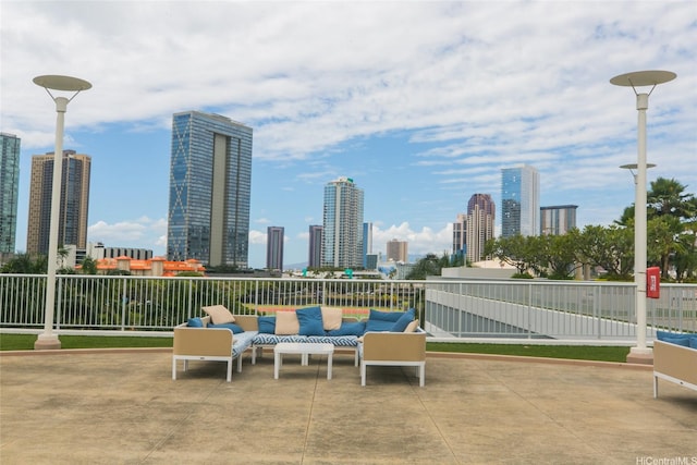 1296 Kapiolani Blvd Unit 3805, Honolulu, HI 96814 - view of patio featuring a skyline view