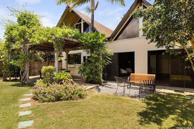 337 Wanaao Rd, Kailua, HI 96734 - back of house with a patio, a pergola, and a shingled roof