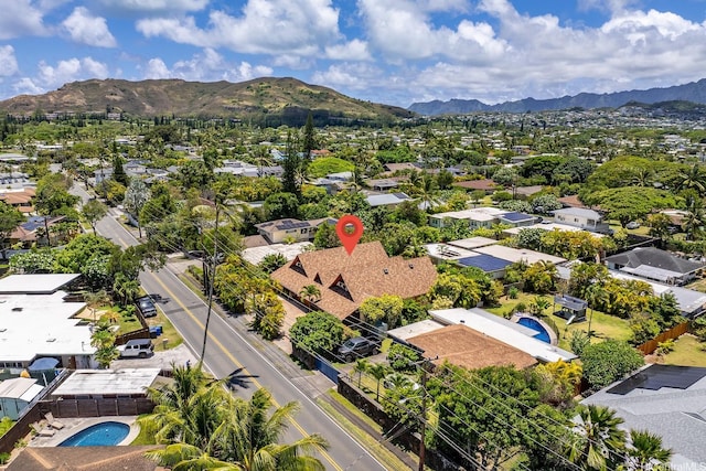337 Wanaao Rd, Kailua, HI 96734 - aerial view of residential area with a mountainous background and a pool area