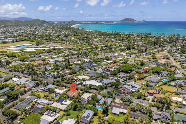 337 Wanaao Rd, Kailua, HI 96734 - aerial view of property's location featuring a water and mountain view and nearby suburban area