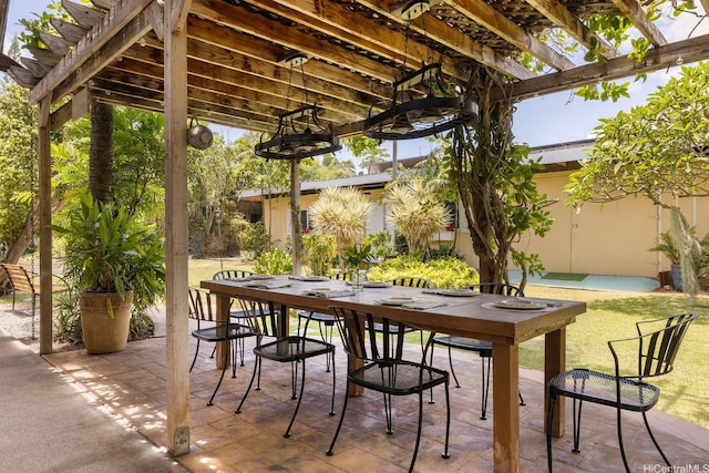 337 Wanaao Rd, Kailua, HI 96734 - view of patio featuring a pergola and outdoor dining area