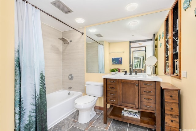 60 N Beretania St Unit 3308, Honolulu, HI 96817 - bathroom with toilet, vanity, and shower / bath combo with shower curtain