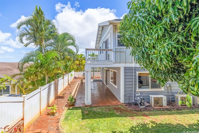 92-325 Palaulau Pl Unit 62, Kapolei, HI 96707 - rear view of house featuring a balcony, a patio, and a cooling unit