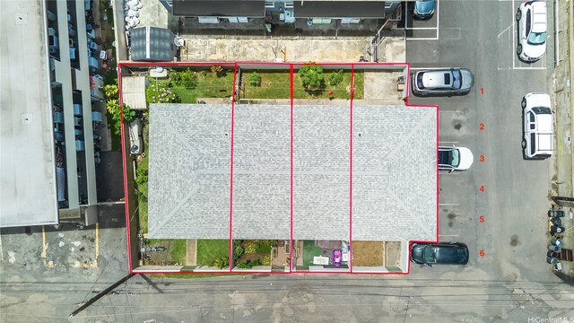 713 Menehune Ln, Honolulu, HI 96826 - aerial view of property and surrounding area featuring property boundaries highlighted