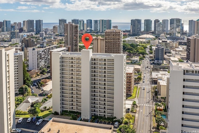 1515 Ward Ave Unit 304, Honolulu, HI 96822 - drone / aerial view of a view of skyline and a large body of water
