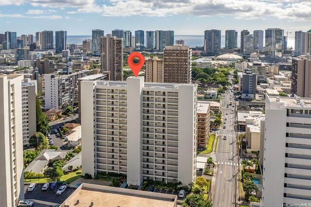 1515 Ward Ave Unit 304, Honolulu, HI 96822 - drone / aerial view of skyline and a large body of water