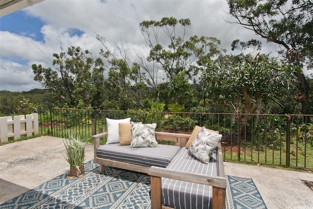 98-1970-A Kaahumanu St Unit 128, Pearl City, HI 96782 - view of patio with an outdoor hangout area and fence