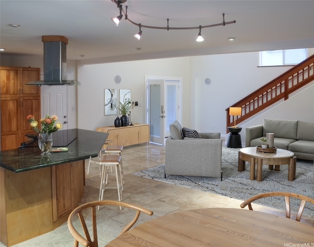 245 Hualani St Unit B, Kailua, HI 96734 - living room featuring stairs