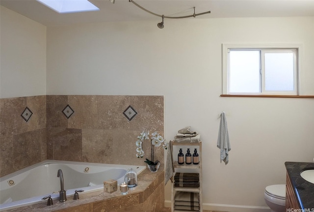 245 Hualani St Unit B, Kailua, HI 96734 - full bath with a whirlpool tub, vanity, toilet, and a skylight