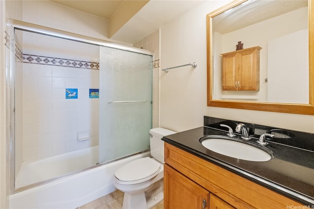 1765 Ala Moana Blvd Unit 790, Honolulu, HI 96815 - bathroom with toilet, vanity, enclosed tub / shower combo, and tile patterned floors