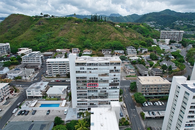 1520 Ward Ave Unit 802, Honolulu, HI 96822 - aerial view of a mountainous background and a pool area