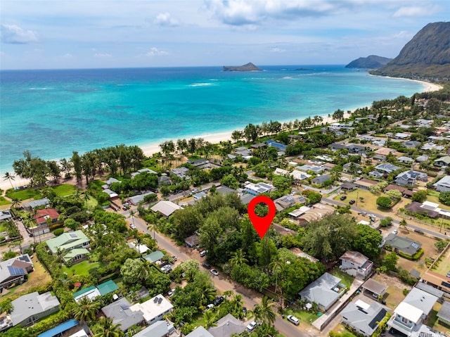41-24 Hinalea St, Waimanalo, HI 96795 - aerial view of property and surrounding area featuring unending shoreline and nearby suburban area