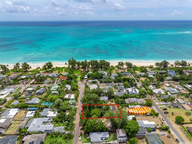 41-24 Hinalea St, Waimanalo, HI 96795 - aerial view of residential area with property boundaries highlighted and expansive coastline