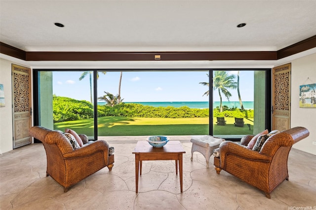 572C N Kalaheo Ave, Kailua, HI 96734 - living area featuring healthy amount of natural light and a water view