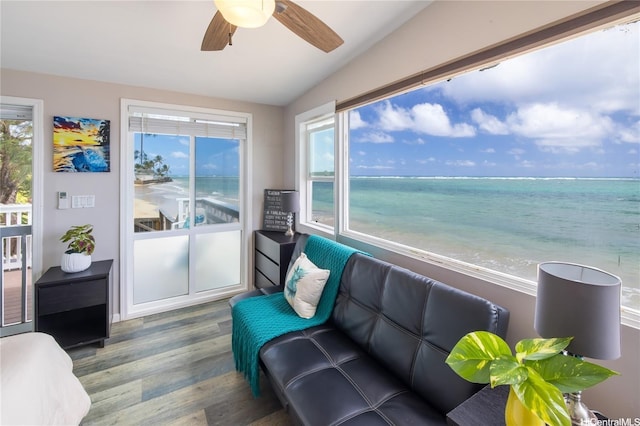 53-797 Kamehameha Hwy, Hauula, HI 96717 - sunroom with lofted ceiling, healthy amount of natural light, and a water view
