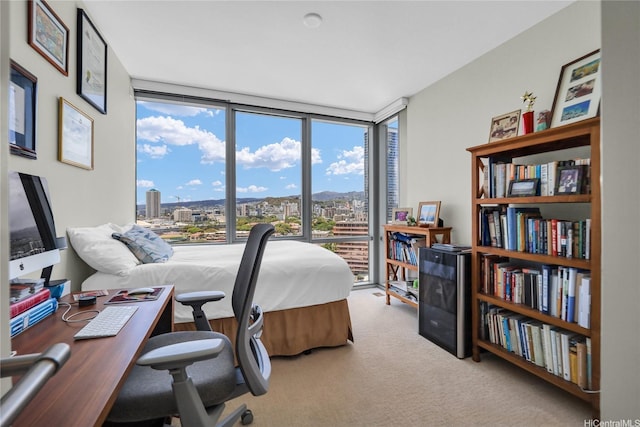 1189 Waimanu St Unit 1606, Honolulu, HI 96814 - carpeted bedroom featuring expansive windows and a view of city