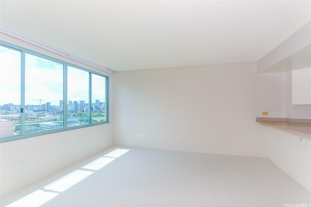 1314 Kalakaua Ave Unit 903, Honolulu, HI 96826 - empty room featuring a view of skyline and carpet floors
