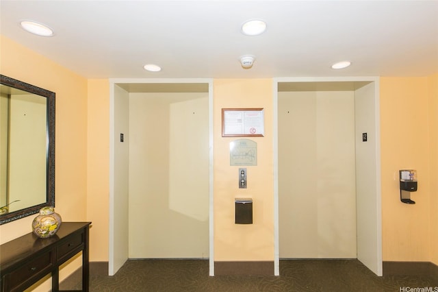 1314 Kalakaua Ave Unit 903, Honolulu, HI 96826 - hall with recessed lighting, dark carpet, and elevator