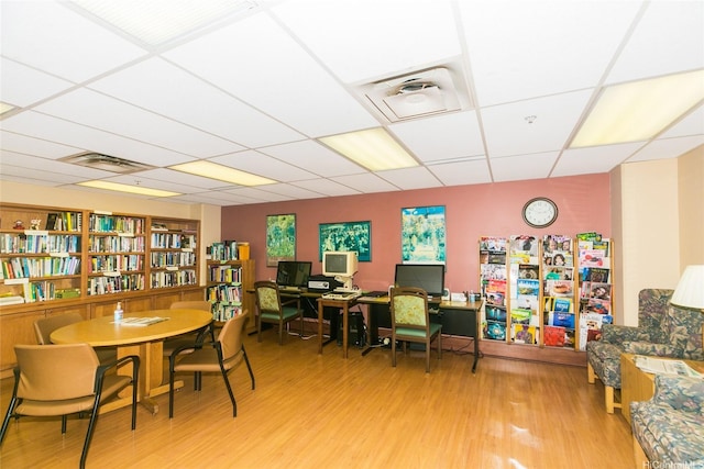 1314 Kalakaua Ave Unit 903, Honolulu, HI 96826 - office area featuring a paneled ceiling and light wood finished floors