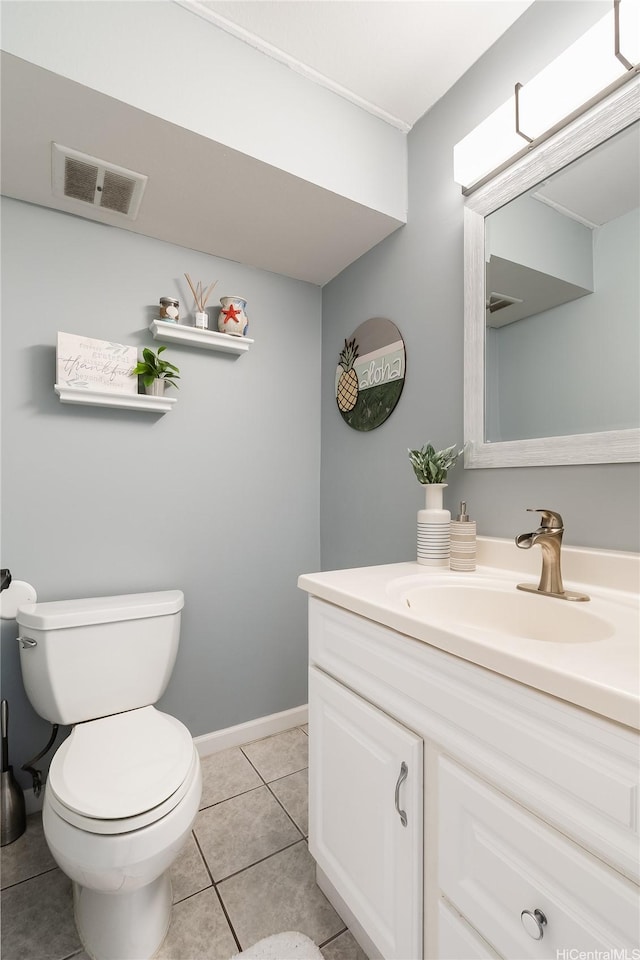 430 Keoniana St Unit 202, Honolulu, HI 96815 - half bath with vanity, toilet, tile patterned floors, and baseboards