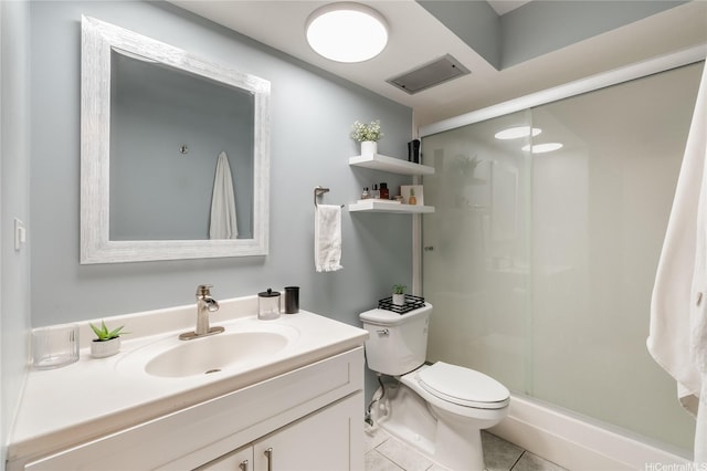 430 Keoniana St Unit 202, Honolulu, HI 96815 - full bathroom with vanity, a stall shower, toilet, and tile patterned flooring