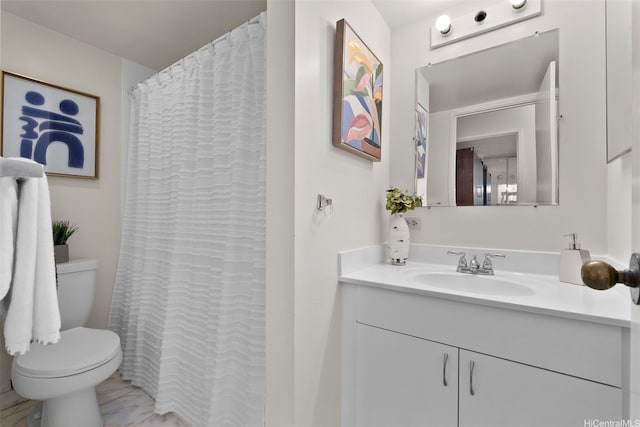 3161 Ala Ilima St Unit 1006, Honolulu, HI 96818 - bathroom featuring toilet, vanity, and marble look tile flooring