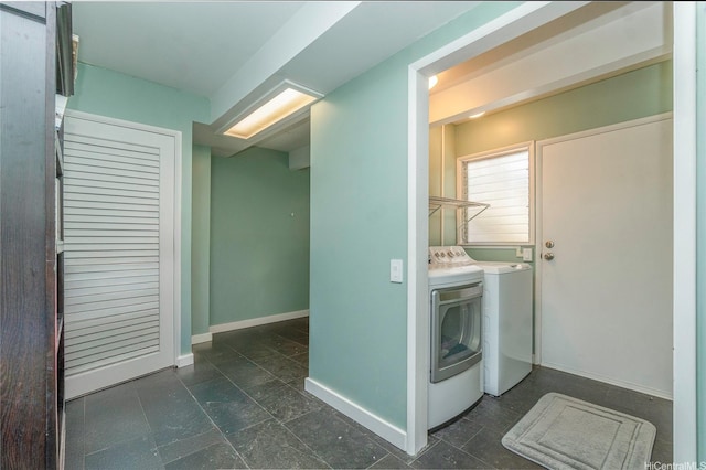 1492 Halekoa Dr, Honolulu, HI 96821 - washroom with washing machine and dryer and baseboards