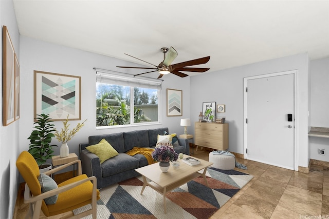 68-077 Au St Unit 3E, Waialua, HI 96791 - living area featuring ceiling fan